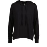 Ladies Enza Long Sleeve Hooded T-Shirt - 139 Black